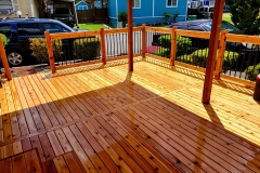 Cedar Deck on Mobile Home with Covered Awning
