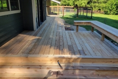 Cedar Deck with Built-In Bench Seating