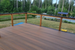 Duxxback Composite decking in Warm Cedar and Black Walnut