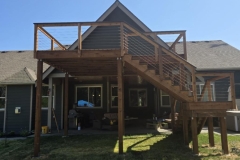 Duxxback Composite decking in Warm Cedar and Black Walnut